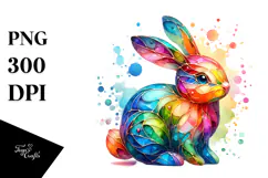 Colorful Bunny Made of Splashy PNG Product Image 1