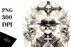 Watercolor Gothic Boy | Sublimation | Clipart Product Image 1