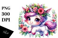 Jumping Baby Unicorn with Cool Haircut, Transparent PNG Product Image 1