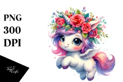 Jumping Baby Unicorn with Cool Haircut, Transparent PNG Product Image 1