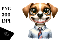 Watercolor Dog Standing with Tie Product Image 1