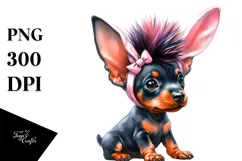 Expressive Baby Doberman Pinscher PNG Product Image 1