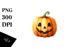 Funny Jack-O'-Lantern Watercolor Image PNG Product Image 1