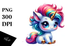 Cute Baby Unicorn, Style PNG Product Image 1