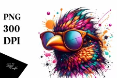 Quirky Bird in Sunglasses, Colorful Art Product Image 3