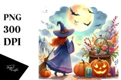 Simple Vibrant Witch for Halloween | Sublimation Clipart Product Image 3