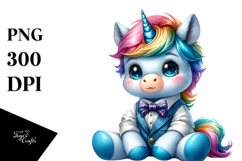 Cute Unicorn with Cool Haircut PNG Product Image 1