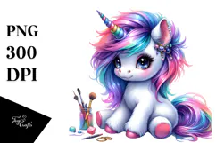 Cute Baby Unicorn Running PNG Product Image 1