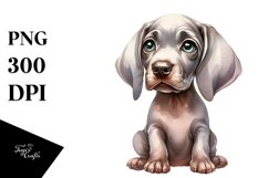Lateral Baby Weimaraner Caricature-Like with Flowers Product Image 1