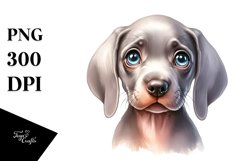 Lateral Baby Weimaraner Caricature-Like with Flowers Product Image 1