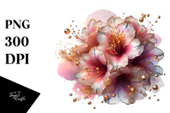 Glossy Azalea, Watercolor PNG Product Image 1