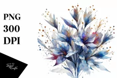 Abstract Watercolor Lobelia Made of Material Product Image 3