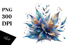 Lobelia Watercolor Abstract | Sublimation Clipart Product Image 1