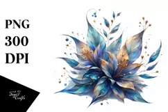 Abstract Watercolor Lobelia Made of Material Product Image 3
