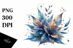 Lobelia Watercolor Abstract | Sublimation Clipart Product Image 1
