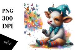 Colorful Baby Cow with Fairy Dust PNG Product Image 1