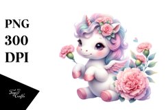Cute Baby Unicorn Carnation | Clipart Product Image 3