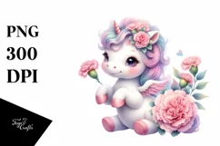 Cute Baby Unicorn Carnation | Clipart Product Image 3
