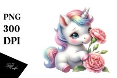 Cute Baby Unicorn Carnation | Clipart Product Image 3