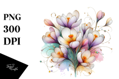 Small Stained Crocus Frame PNG Product Image 1