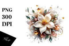 Shiny Jasmine, Watercolor PNG Product Image 1
