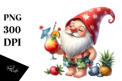 Whimsical Gnome with Cocktail PNG Product Image 1