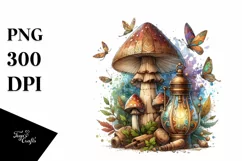 Detailed Wooden Mushroom PNG Product Image 3