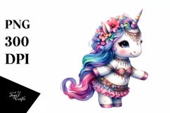 Colorful Baby Unicorn with Belly Dancer's Outfit PNG Product Image 3