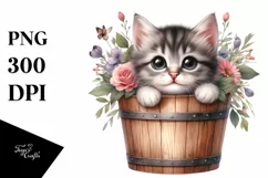 Watercolor Cute Baby Cat PNG Product Image 3