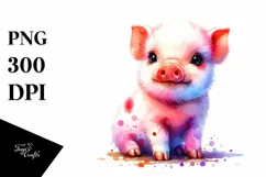 Cute Baby Pig in Style, PNG Product Image 3