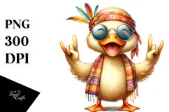 Funny Duck with Sunglassses Rocker Sign | Sublimation Product Image 1