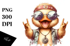 Funny Duck with Sunglassses Rocker Sign | Sublimation Product Image 1