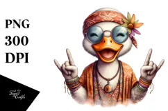 Funny Duck with Sunglassses Rocker Sign | Sublimation Product Image 1