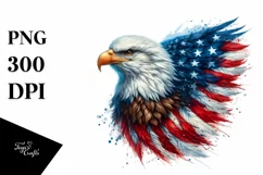Detailed Watercolor Patriotic Bald Eagle | Sublimation | Product Image 3