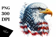 Detailed Watercolor Patriotic Bald Eagle | Sublimation | Product Image 3