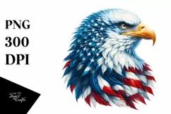 Detailed Watercolor Patriotic Bald Eagle | Sublimation | Product Image 3