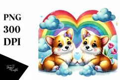 View from Behind Pembroke Welsh Corgi Heart Shape PNG Product Image 1