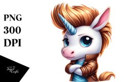 Colorful Baby Unicorn Johny Bravo | Sublimation | Clipart Product Image 3