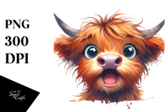 Expressive Baby Cow Face, PNG Product Image 1