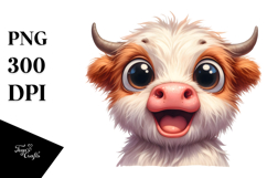 Expressive Baby Cow Face, PNG Product Image 1