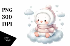 Winter Swan Baby Watercolor PNG Product Image 1