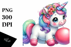 Baby Unicorn Pumpin Summer Sticker Clipart Product Image 1