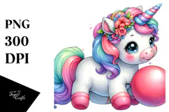 Baby Unicorn Pumpin Summer Sticker Clipart Product Image 1