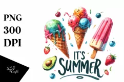 Juicy Ice Creams It's Summer PNG Product Image 1