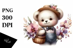 Detailed Whimsical Cute Baby Bear PNG Product Image 1