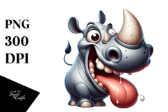 Exaggerated Rhino with Large Udder, Transparent PNG Product Image 1