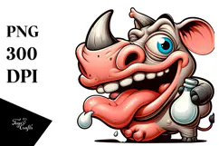 Exaggerated Rhino with Large Udder, Transparent PNG Product Image 1