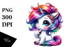 Cute Unicorn with Cool Haircut PNG Product Image 1
