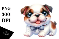 Happy Bulldog Baby PNG Product Image 1