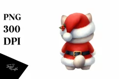 Christmas Cat with Santa Hat PNG Product Image 3